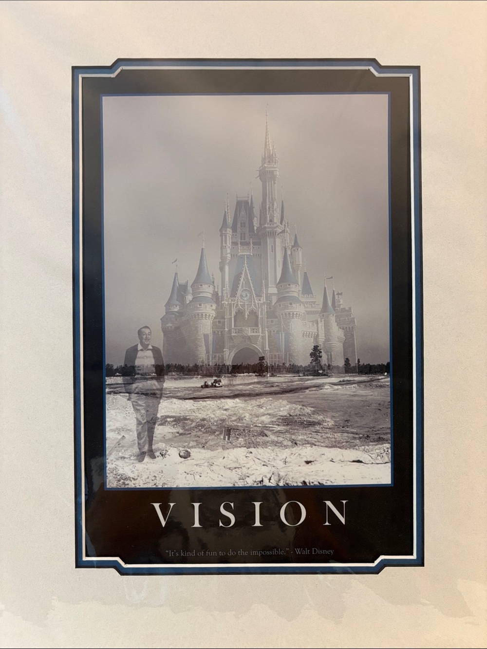Vintage Walt Disney Vision Wall Art Print - Black & White